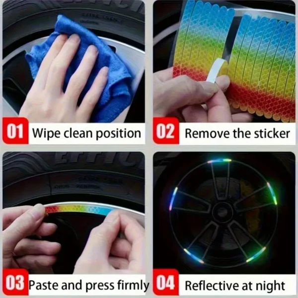10pcs Reflective Stickers for Bikes & Vehicles