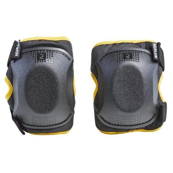one-size-cycling-elbow-and-knee-protectors-set-3-6-years-yellow-btwin-8650737-1.jpg One Size Cycling Elbow and Knee Protectors Set 3 to 6 Years Yellow
